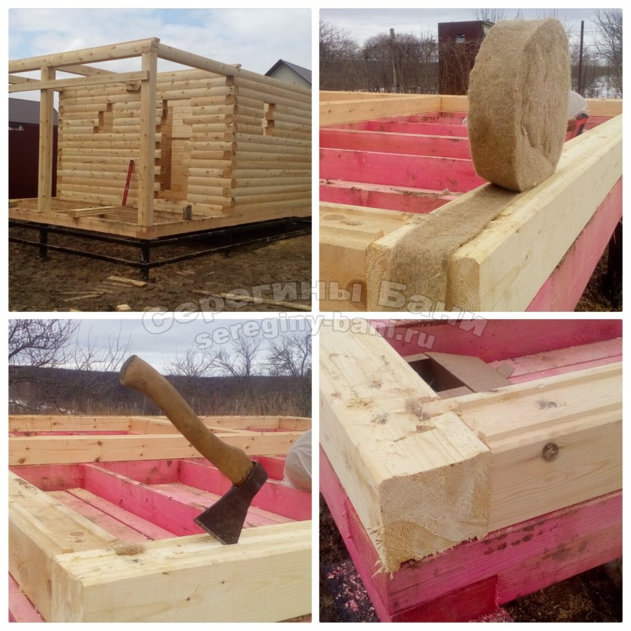 Нижний венец бани из бруса