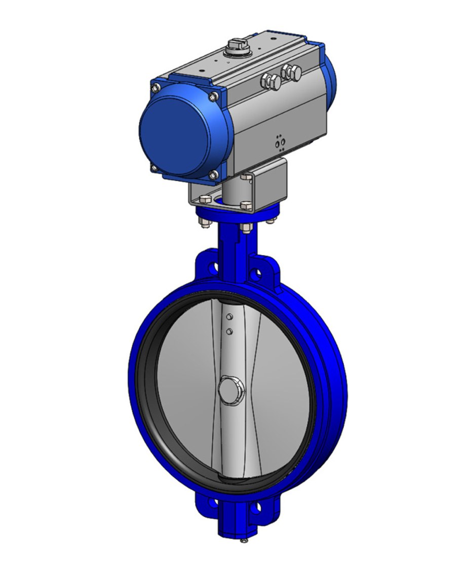 Дисковый затвор SMC Ду 100 с пневмоприводом
