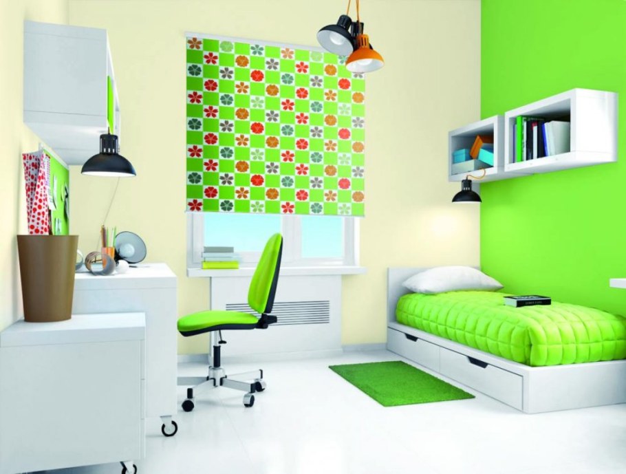 Комната для девочки подростка в зеленом цвете