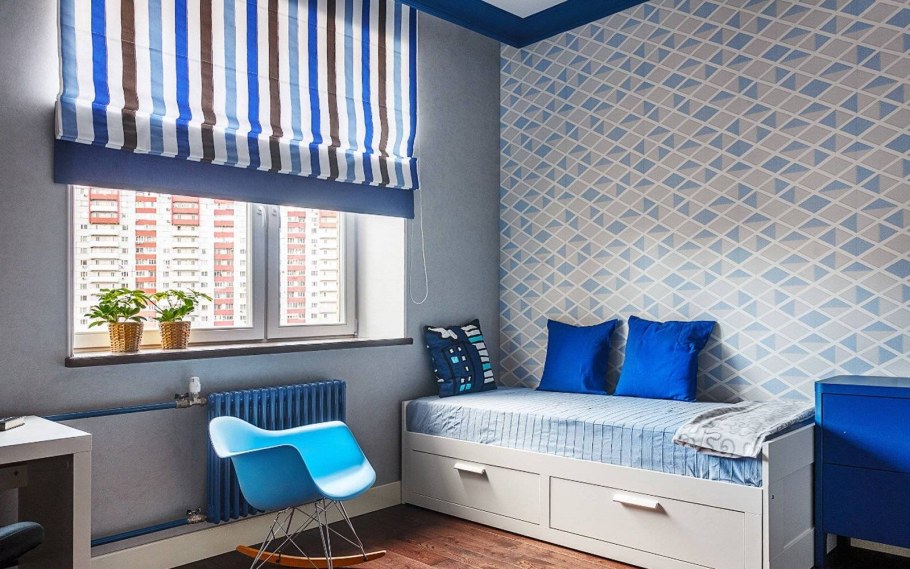 Комната для подростка в синих тонах