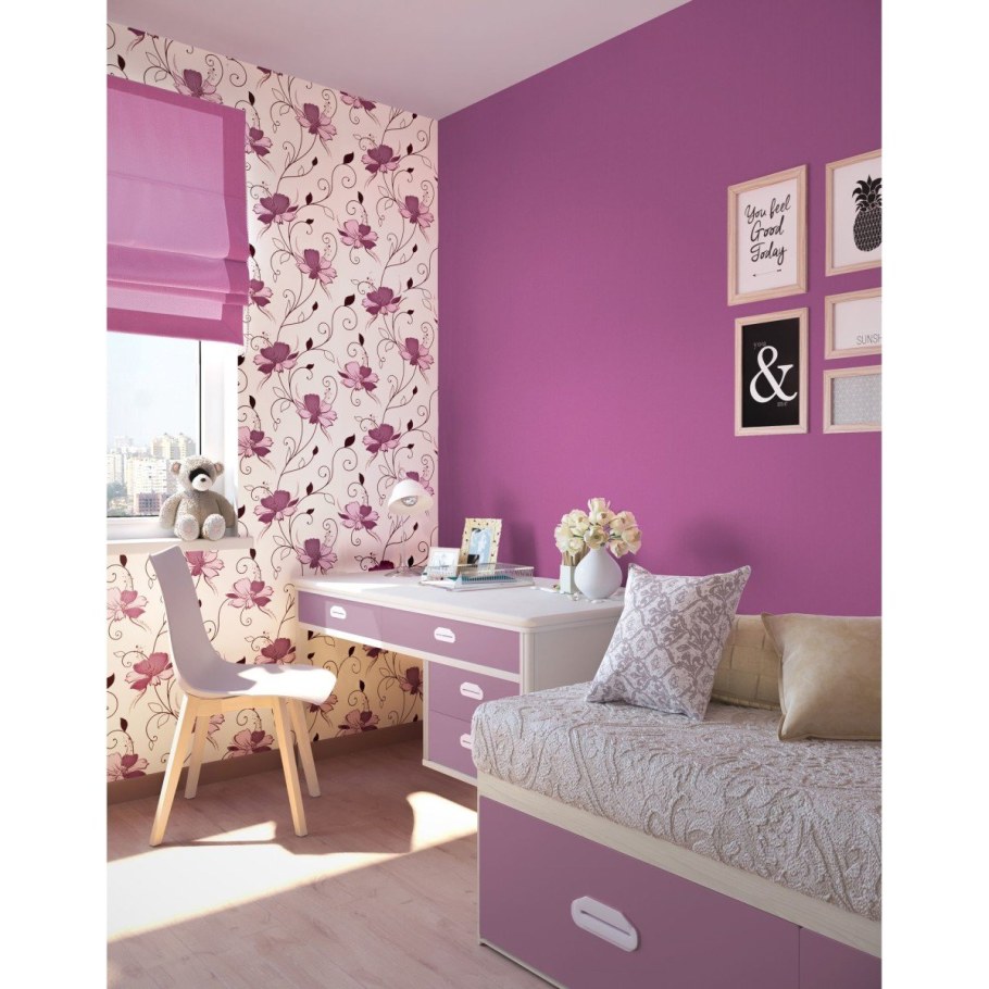 Сочетание обоев в детской