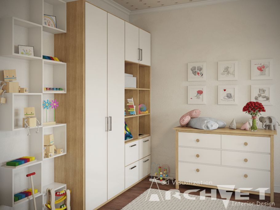 Детская мебель белая с деревом