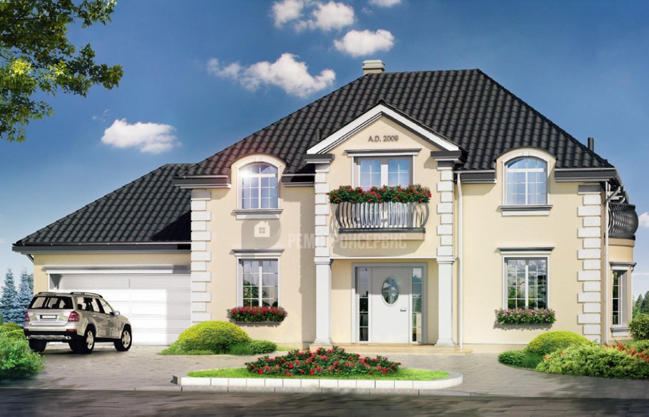 Красивые коттеджи с гаражом