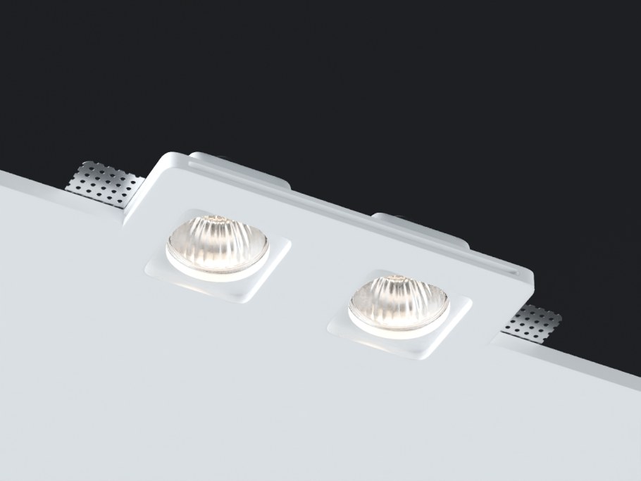 Светильник встраиваемый гипсовый, белый, 1xgu10 IP