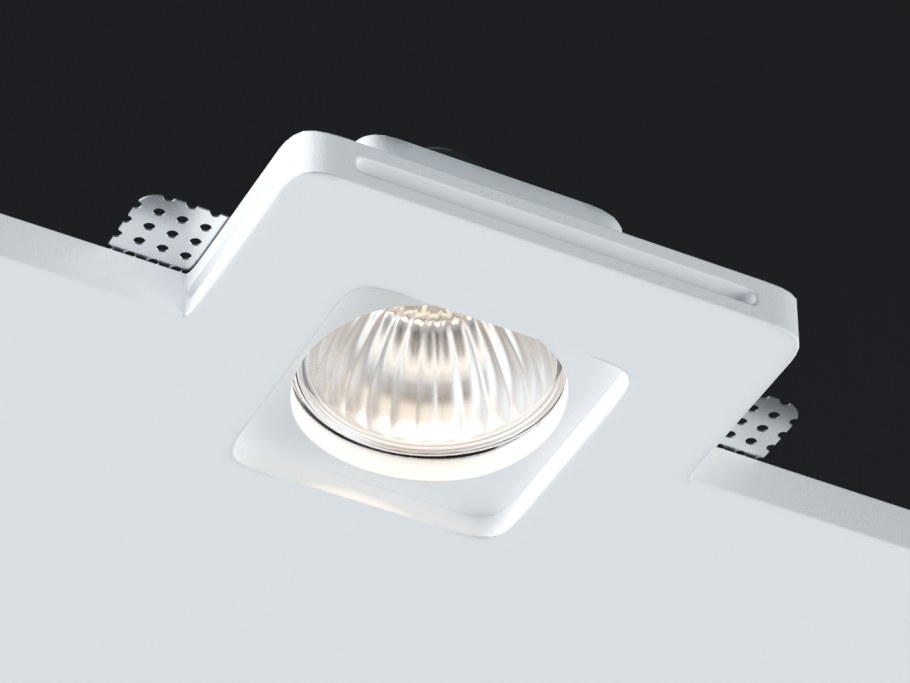 Светильник встраиваемый гипсовый, белый, 1xgu10 IP