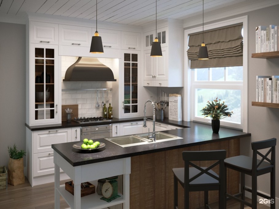 Кухонный гарнитур комбинированный с деревом