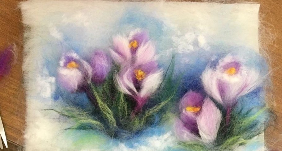 Сухое валяние панно