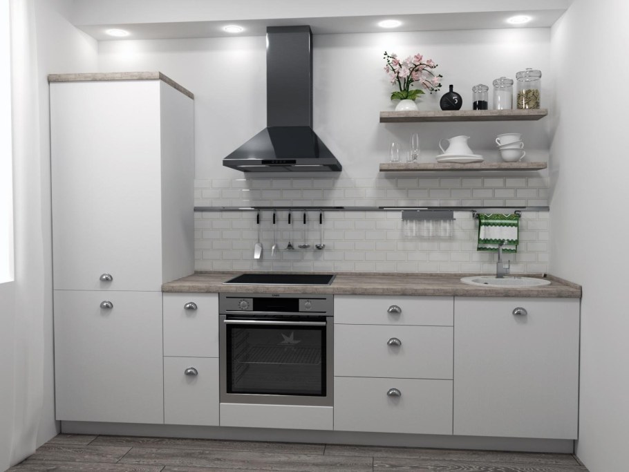 Кухня без навесных шкафов