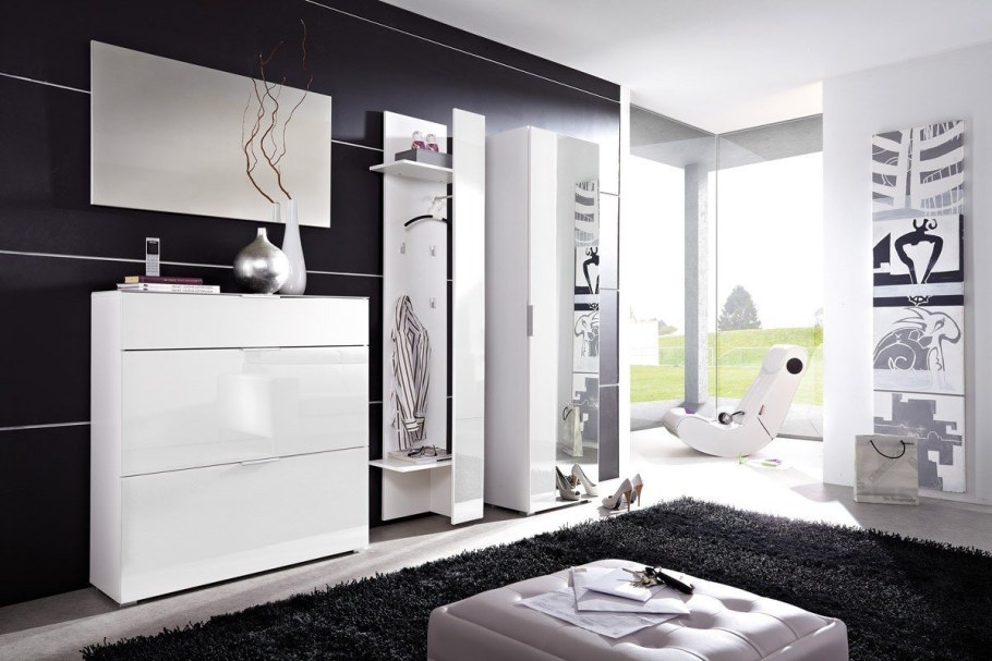 Прихожая Фьюжн белый глянец