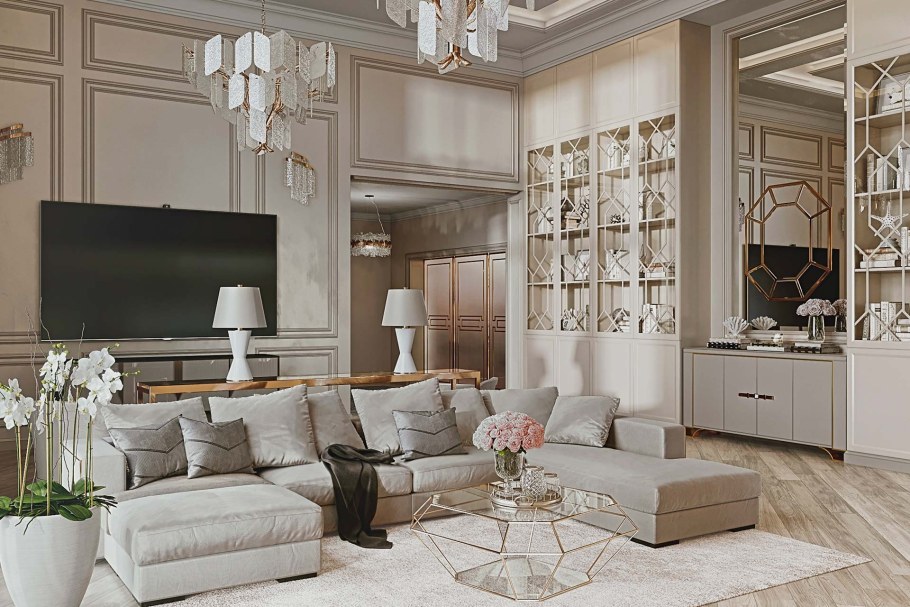 Гостиная ар деко Неоклассика