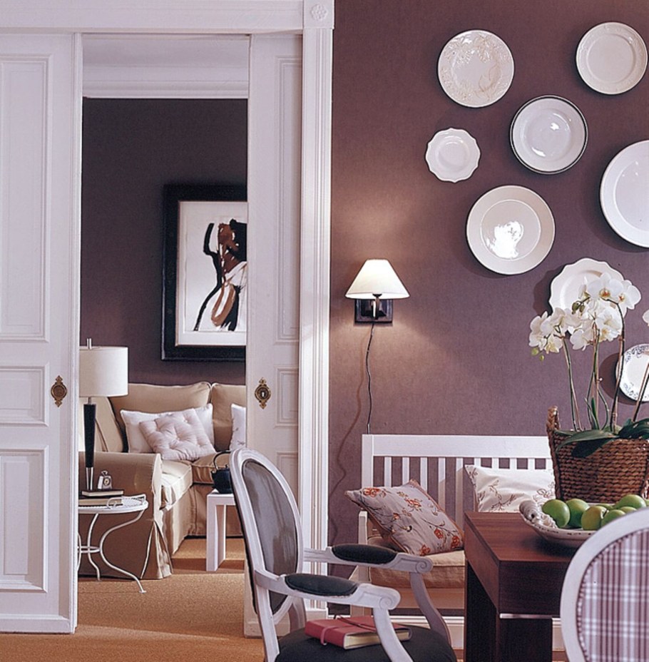 Стены цвета какао в интерьере