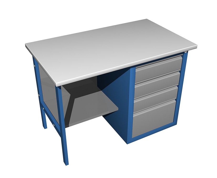 Верстак однотумбовый ВП-3 1600х685х860 мм тумба с 5-ю выдвижными ящиками