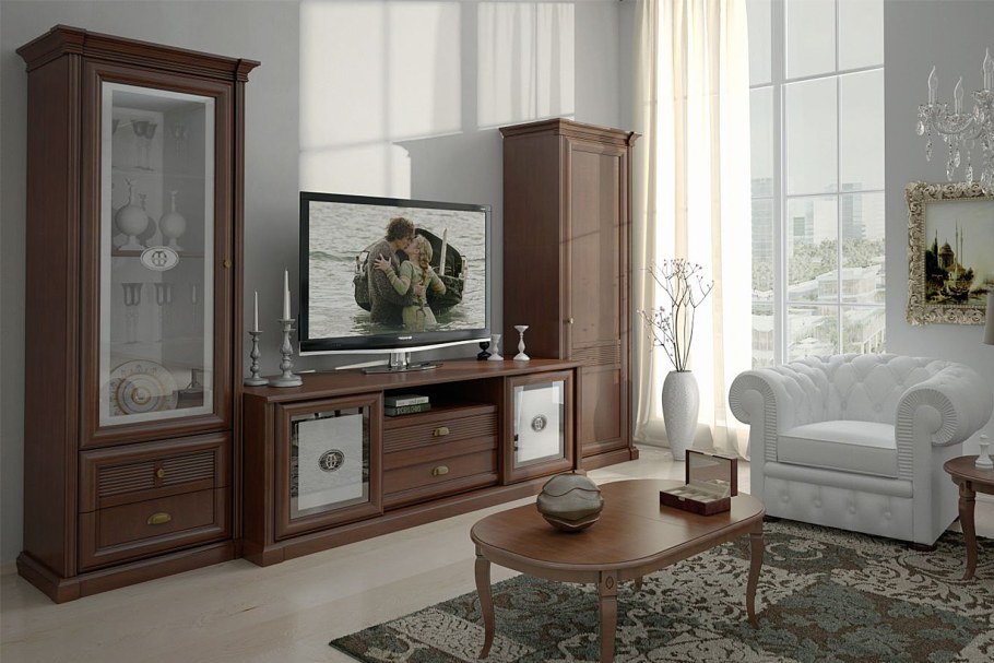 Горка в гостиную фото классика