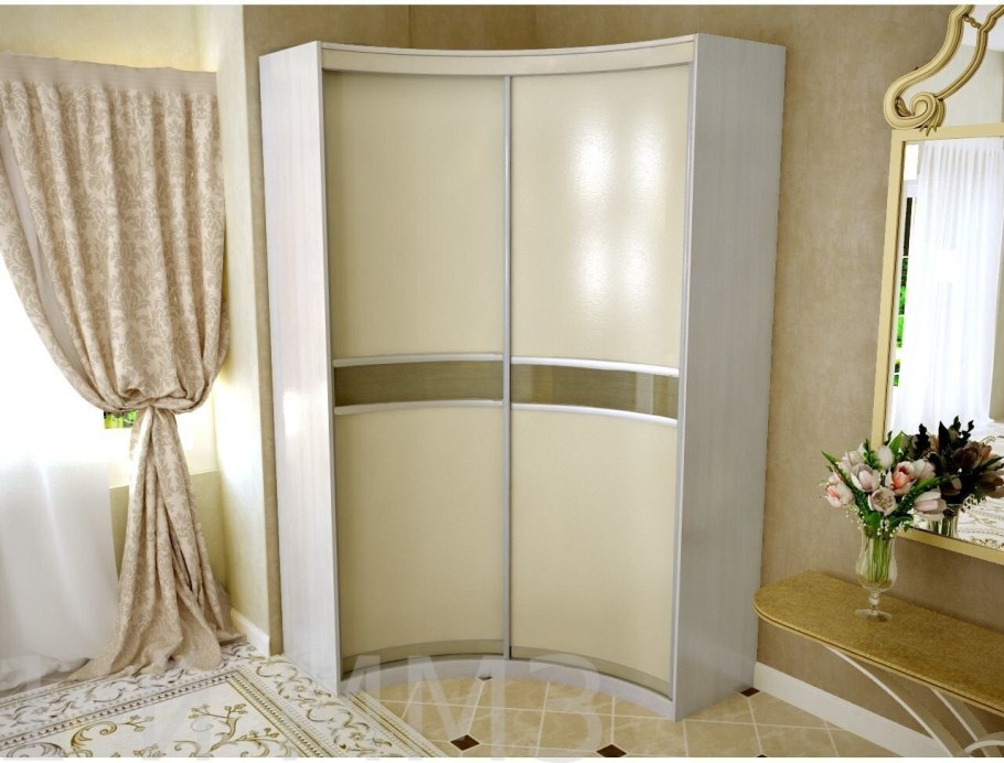 Шкаф-купе радиусный угловой вогнутый Прованс брусовы1