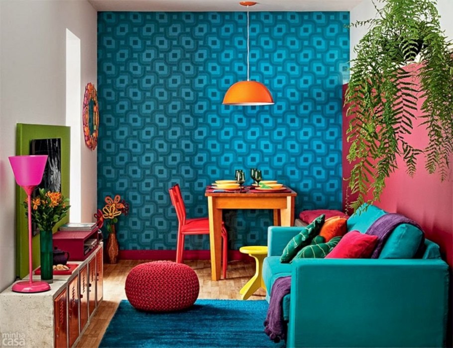 Интерьер в ярких цветах