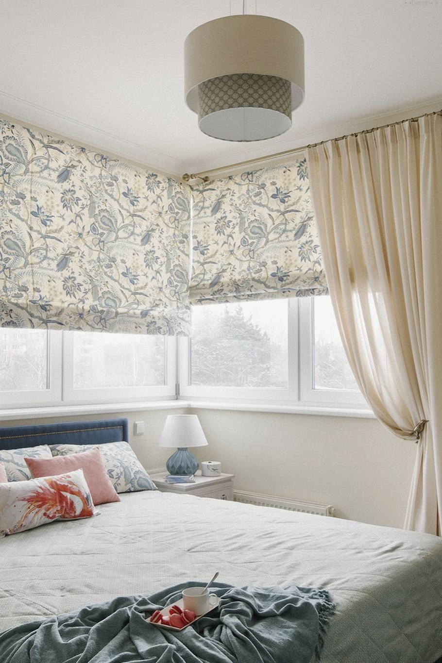 Римские шторы в спальню