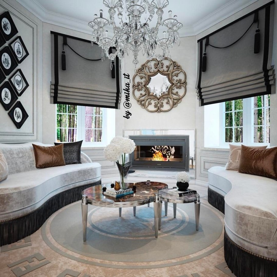 Римские шторы арт деко