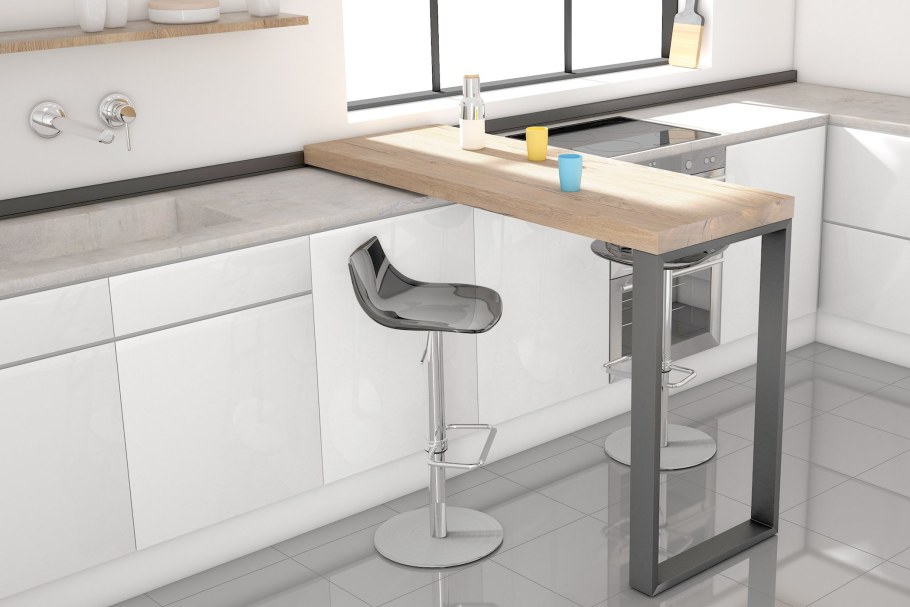 Барная стойка DS-6094-SN MK-2396 120х40х104 см белый/хром