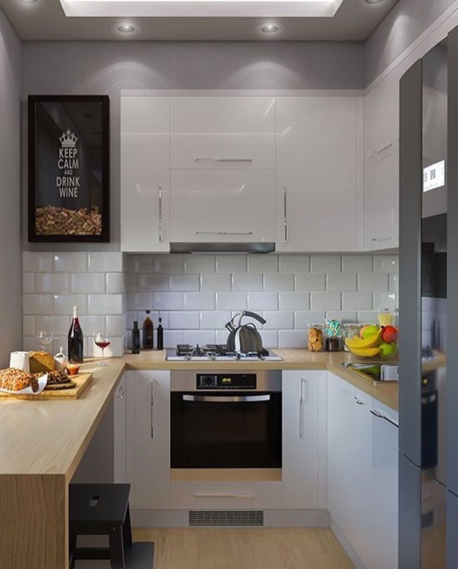 Кухня в бело сером стиле хрущевка
