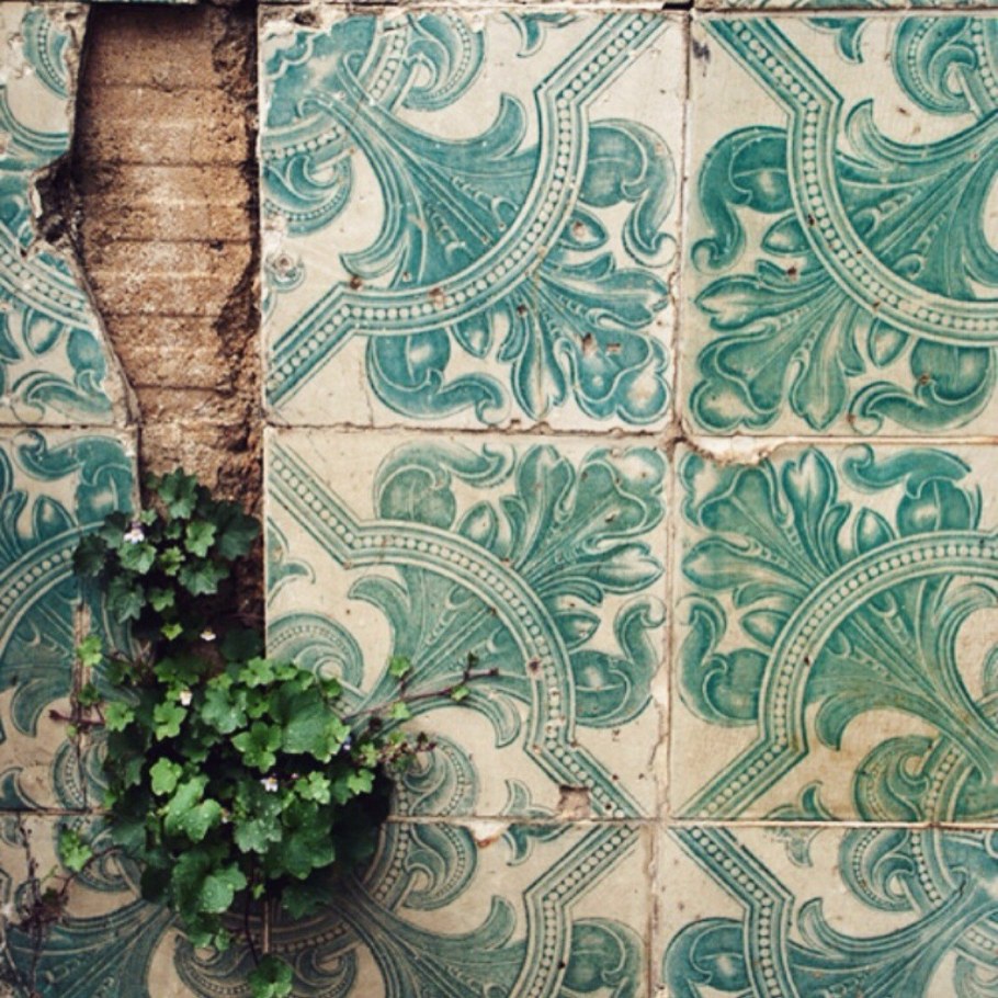 Плитка с зеленым узором