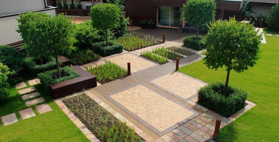 Ландшафт прямоугольного участка