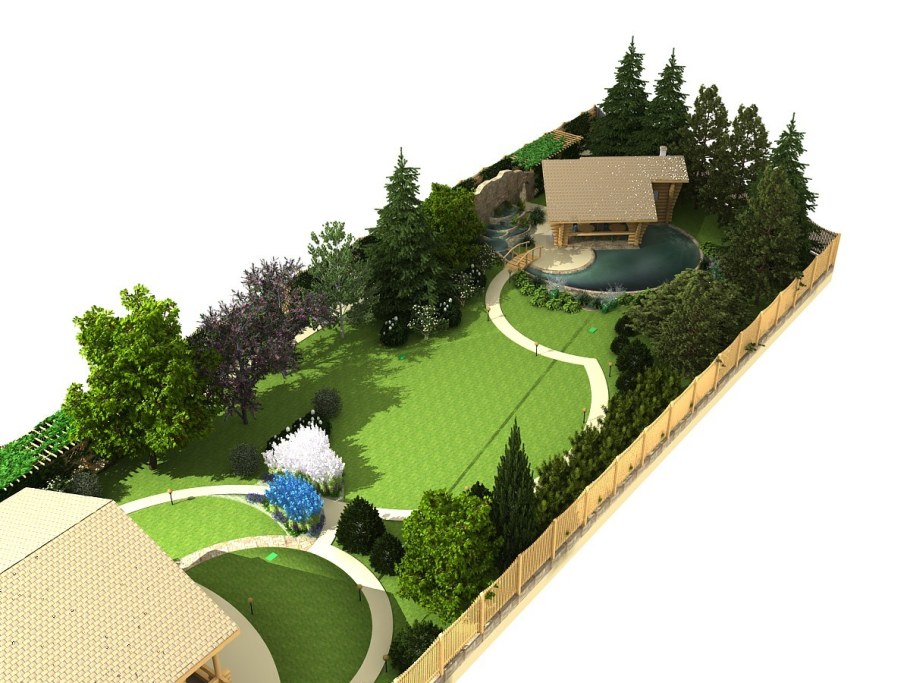 Ландшафт дачного участка архикад