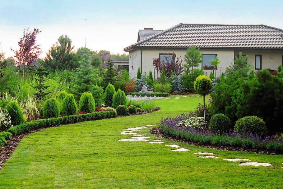 Сад на прямоугольном участке