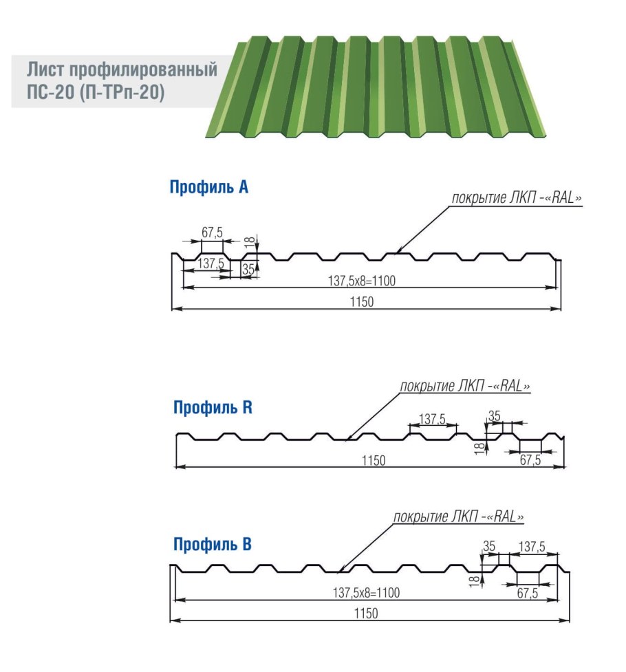 Профлист ПС 20
