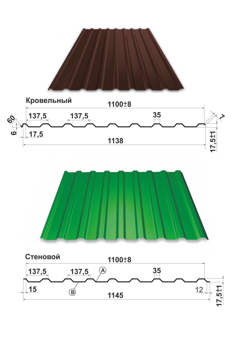 Профлист МП 20 ширина