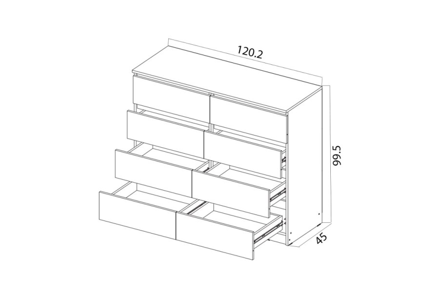 Бруклин сб-3252/1 комод Диамант серый