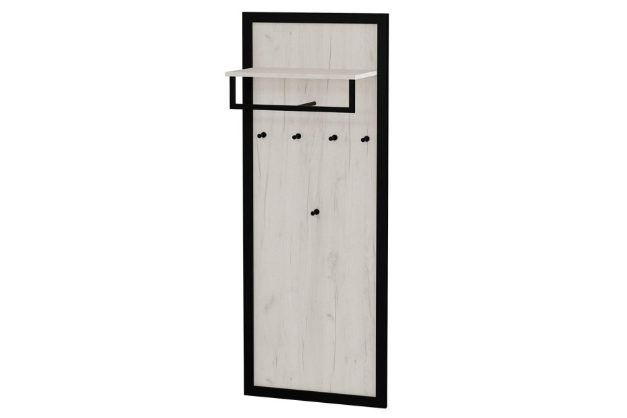 Вешалка Техно (дуб крафт белый/чёрный)