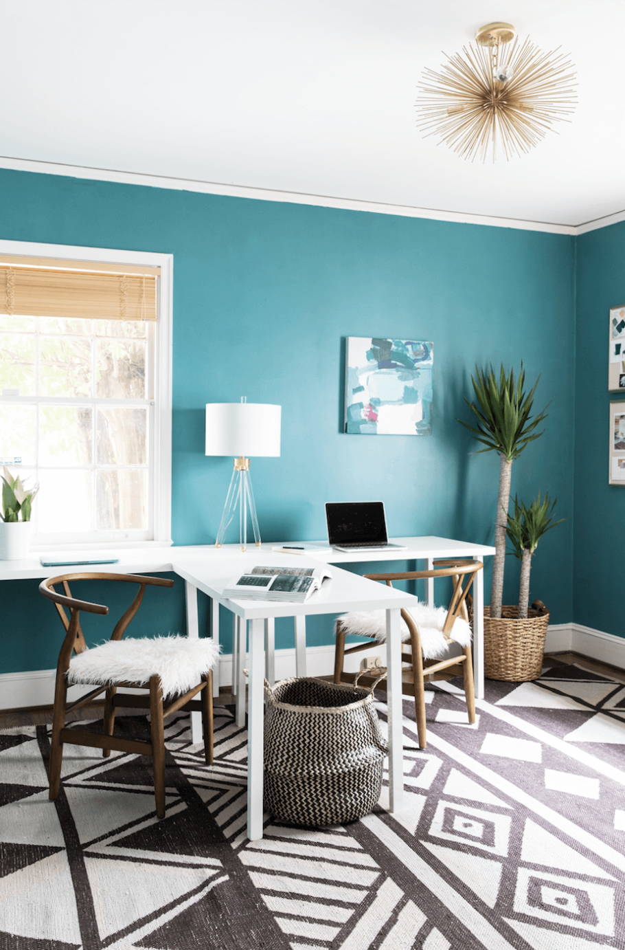 Бирюза в интерьере офиса