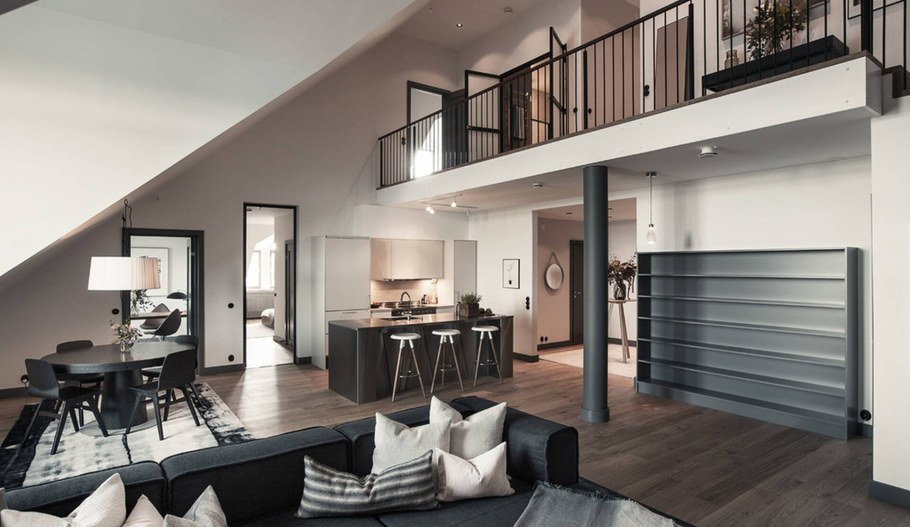 Двухэтажная квартира в классическом стиле