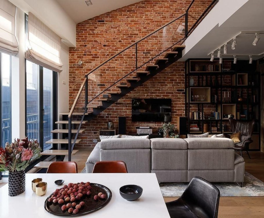 Лестница лофт в антресольный этаж