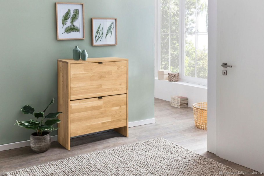 Тумба для обуви из массива дуба