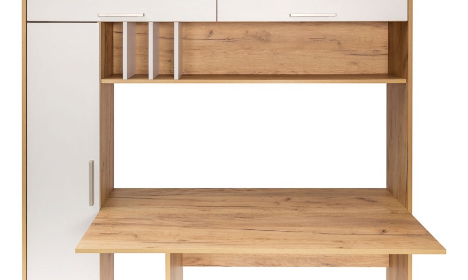 Стол письменный Лайт 03.243 дуб золотой Craft, белый премиум