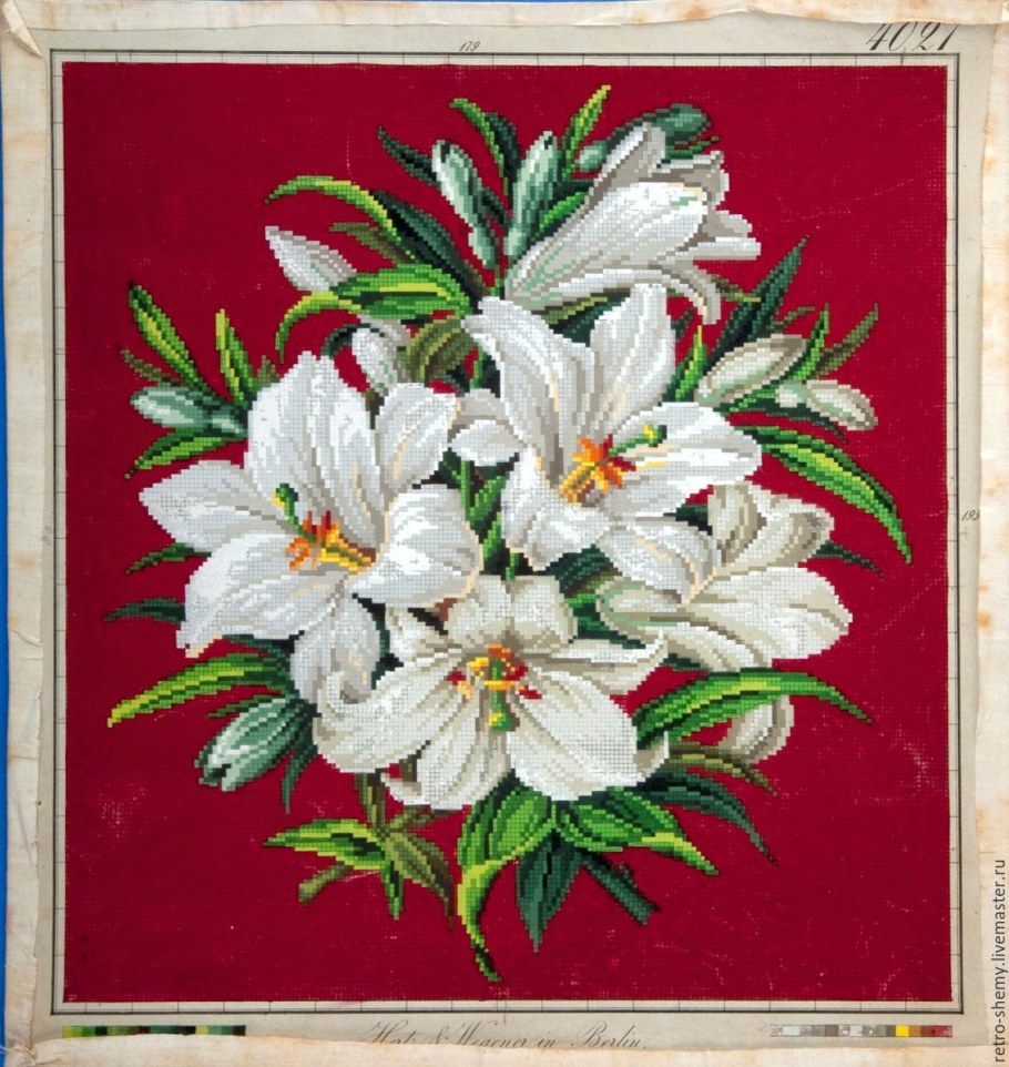 Вышивка лилии крестиком