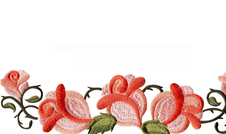 Вышивка гладью на белом фоне