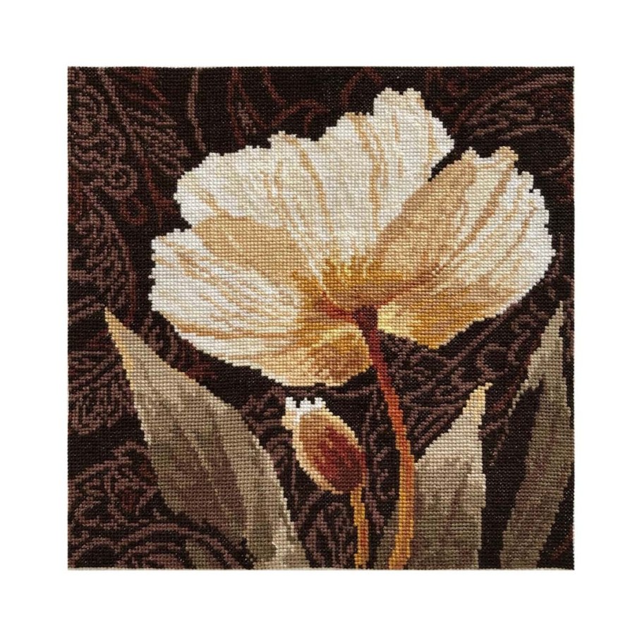 Вышивка крестом белые цветы