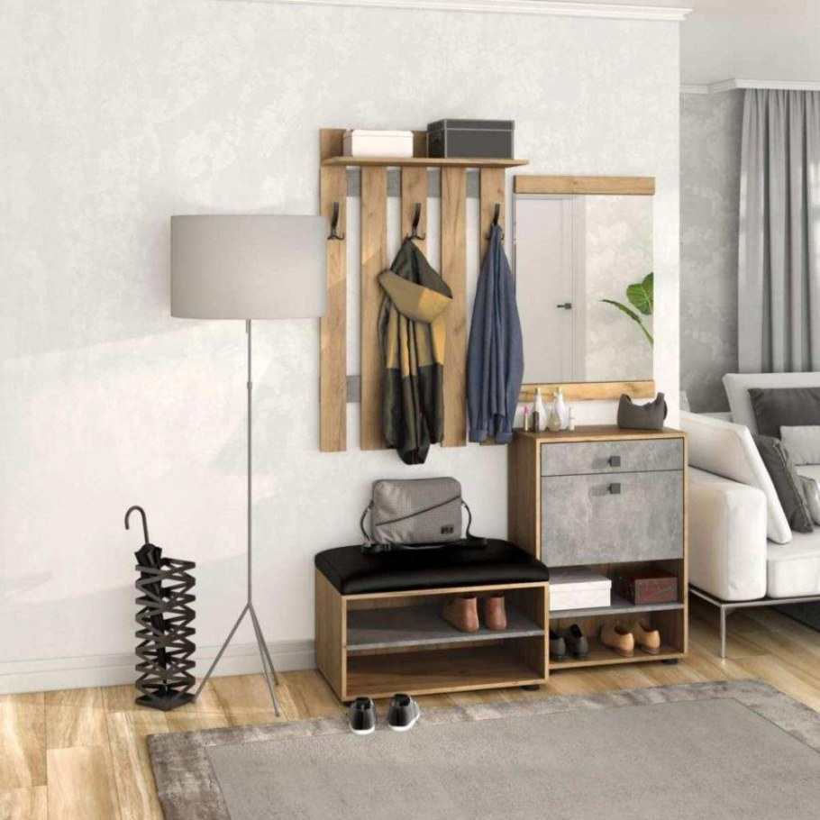 Прихожая мини-Лайт №5 дуб крафт/графит