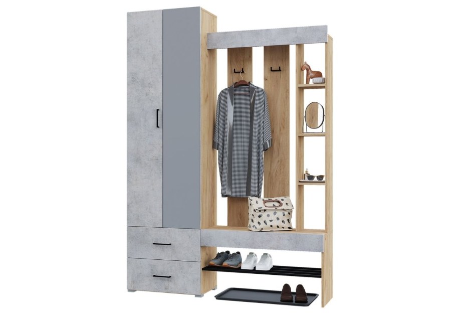 Прихожая Варда ясень темный/белый