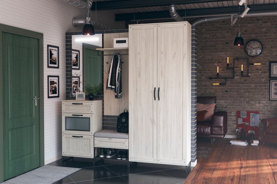 Прихожая Сидней дуб крафт белый