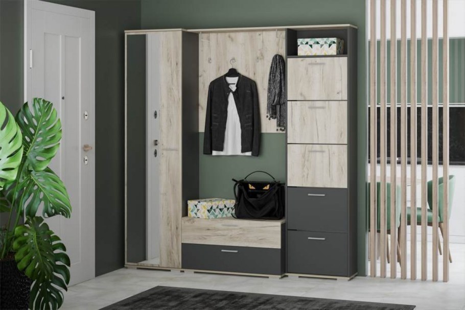 Гостиная Герда дуб крафт серый / антрацит