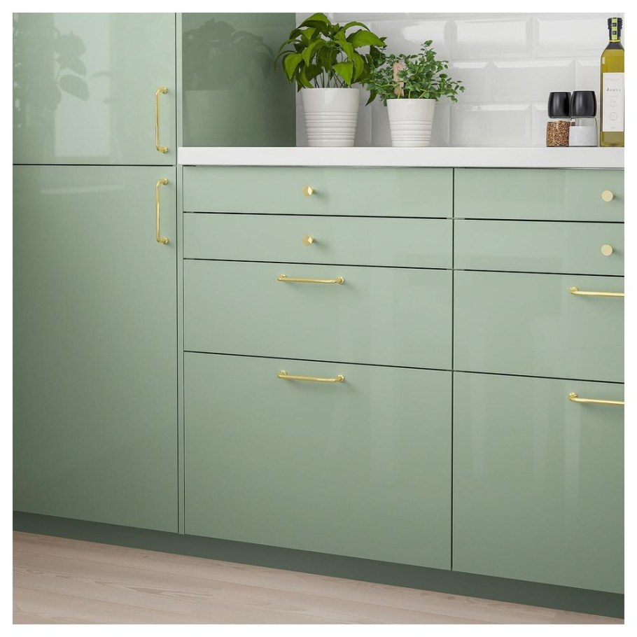Кухня икеа Калларп светло зеленая