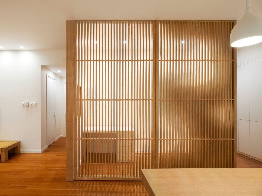 Деревянные рейки в интерьере