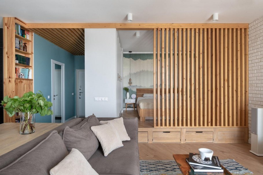 Деревянные перегородки для зонирования