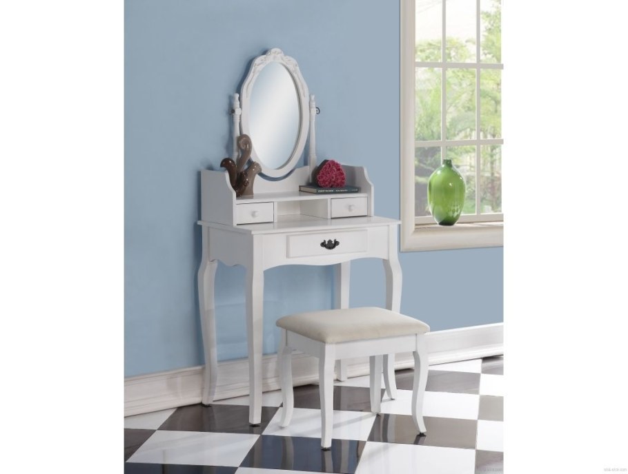 Столик туалетный с пуфом TETCHAIR NY-v3024 белый (White)