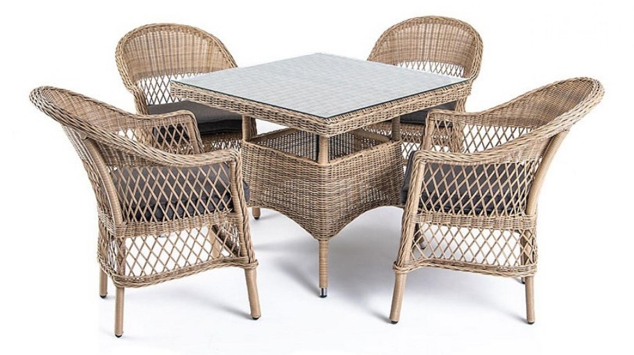 Обеденный комплект эконом Хадсон (стол + 4 стула)/ Hudson Dining Set
