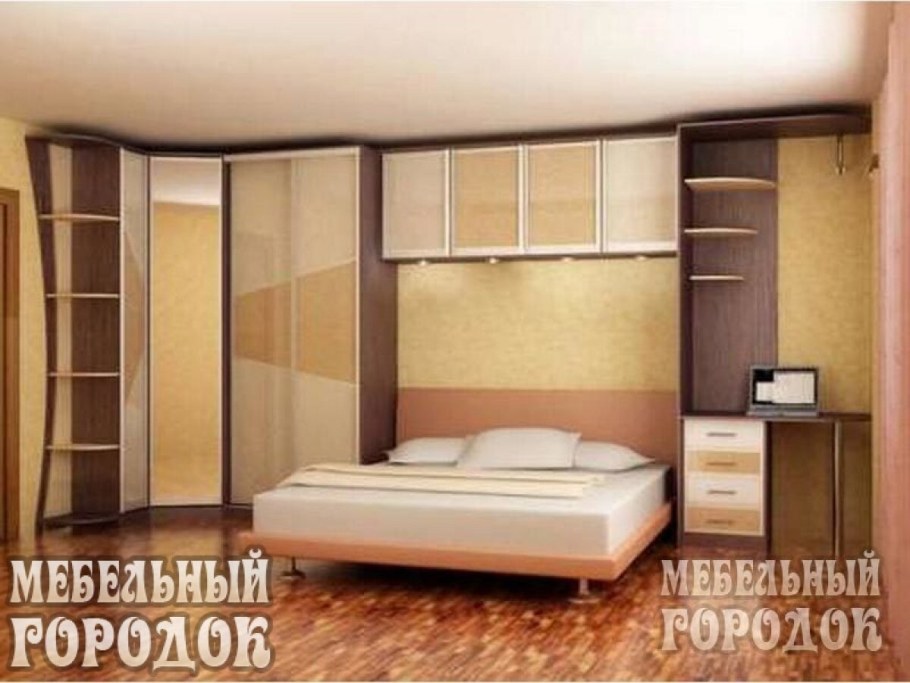 Шкаф купе угловой со встроенной кроватью