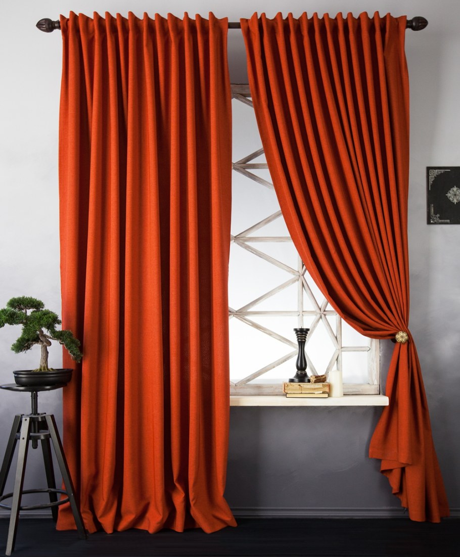Терракотовые шторы
